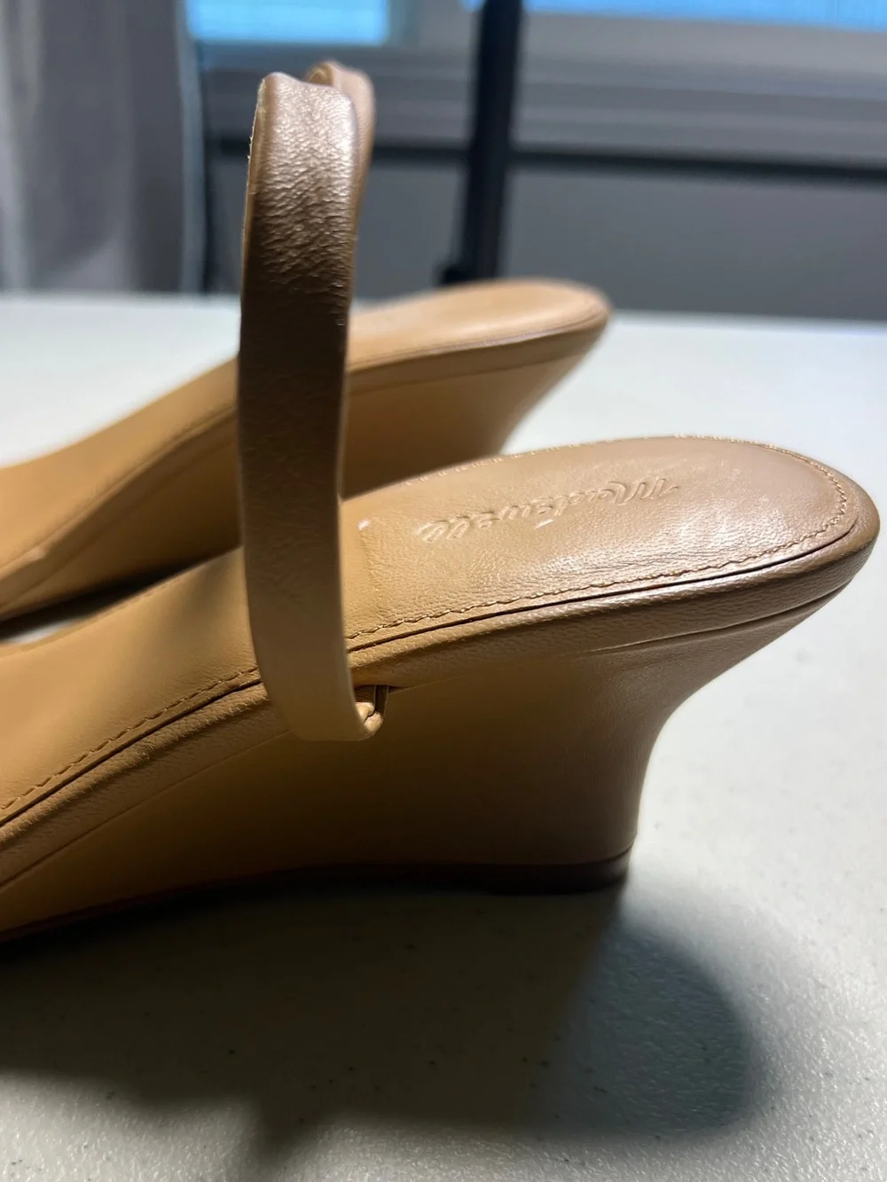 Madewell The Kimmy Wedge Camel Sandal